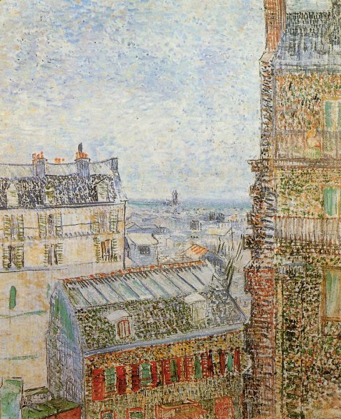 Main Product Photo of View of Paris from Vincent's Room in the Rue Lepic Painting by Vincent van Gogh