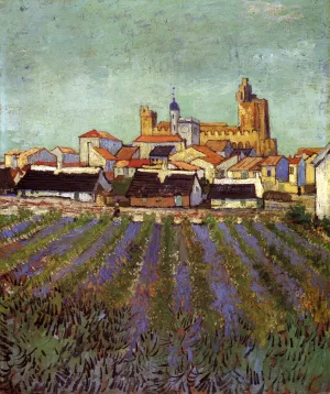 View of Saintes-Maries by Vincent van Gogh - Oil Painting Reproduction