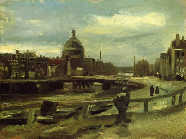 View on the Singel in Amsterdam by Vincent van Gogh - Hand-Painted Oil Painting Reproduction
