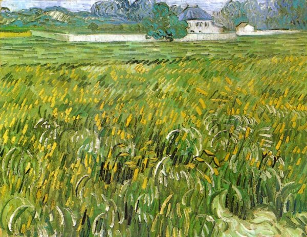 Wheat Field at Auvers with White House by Vincent van Gogh - Hand-Painted Oil Painting Reproduction