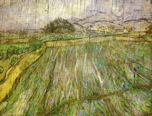Wheat Field in Rain by Vincent van Gogh - Oil Painting Reproduction