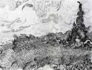 Wheat Field with Cypresses at the Haude Galline near Eygalieres 2 by Vincent van Gogh Oil Painting