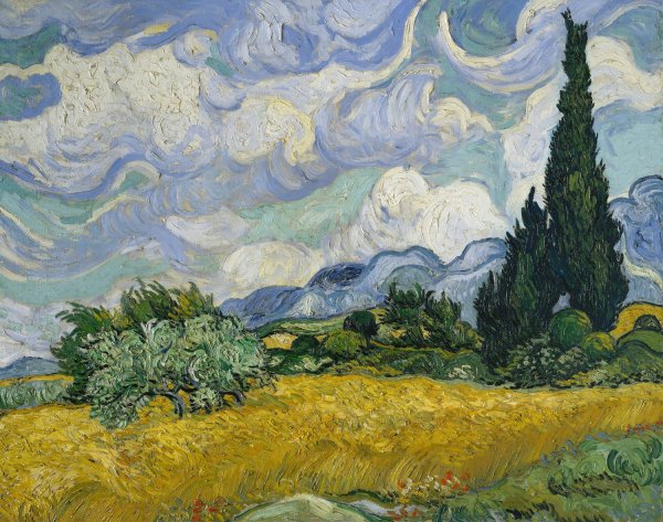 Wheat Field with Cypresses  by Vincent van Gogh - Hand-Painted Oil Painting Reproduction