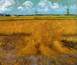 Wheat Field with Sheaves by Vincent van Gogh Oil Painting