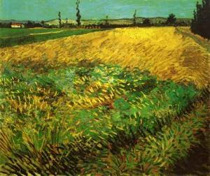 Wheat Field with the Alpilles Foothills in the Background by Vincent van Gogh - Oil Painting Reproduction