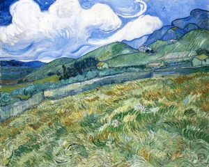 Wheatfield with Mountains in the Background by Vincent van Gogh - Oil Painting Reproduction