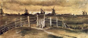 Windmils at Dordrecht by Vincent van Gogh - Oil Painting Reproduction