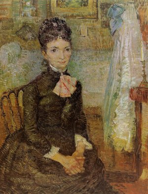 Woman Sitting by a Cradle by Vincent van Gogh Oil Painting