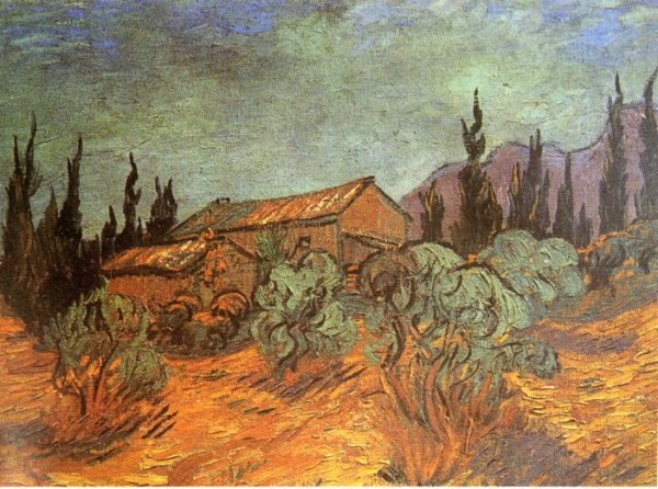 Main Product Photo of Wooden Sheds Painting by Vincent van Gogh