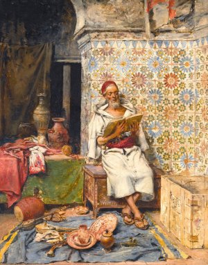 A Good Read by Vincente March Oil Painting