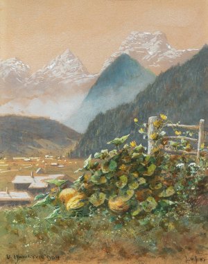 Lofer mit den Loferer Steinbergen by Vincenz Havlicek Oil Painting