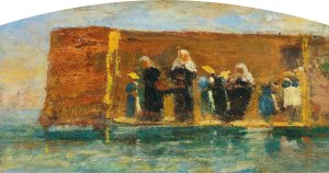 Nuns Bathing by Vincenzo Cabianca Oil Painting