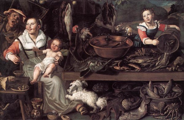 Main Product Photo of Fishmongers Painting by Vincenzo Campi