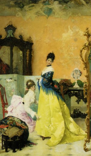 The Yellow Dress by Vincenzo Capobianchi Oil Painting