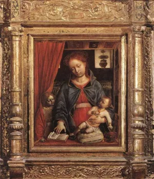 Madonna and Child with an Angel by Vincenzo Foppa - Oil Painting Reproduction