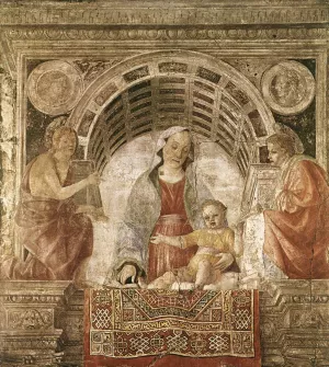 Madonna and Child with St John the Baptist and St John the Evangelist Oil painting by Vincenzo Foppa
