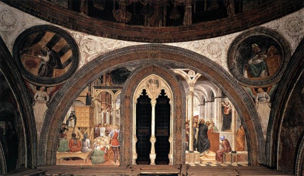 Main Product Photo of Miracle of the Cloud and Miracle of the False Madonna Painting by Vincenzo Foppa