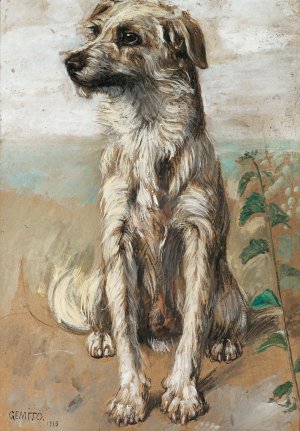 Sitzender Hund by Vincenzo Gemito Oil Painting