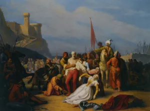 Surrender of the Crusaders during the Seige of Aleppo by Vincenzo Giacomelli Oil Painting