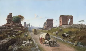 Via Appia all'altezza del IV Miglio Oil painting by Vincenzo Giovannini
