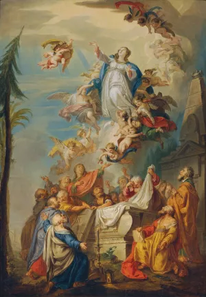 The Assumption of Mary by Vinzenz Fischer Oil Painting