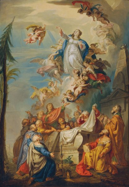 The Assumption of Mary  by Vinzenz Fischer - Hand-Painted Oil Painting Reproduction