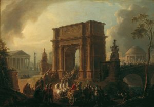 Triumphzug eines Feldherrn durch den Titusbogen by Vinzenz Fischer Oil Painting