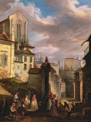 Rua Nova Dos Inclezes by Vinzenz Kreuzer Oil Painting