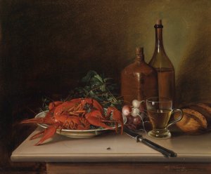 Stillleben mit Langusten by Vinzenz Kreuzer Oil Painting