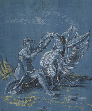 Leda and the Swan by Virgil Solis Oil Painting