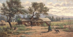 Settlement in the Napa Valley, Near St. Helena, California by Virgil Williams Oil Painting