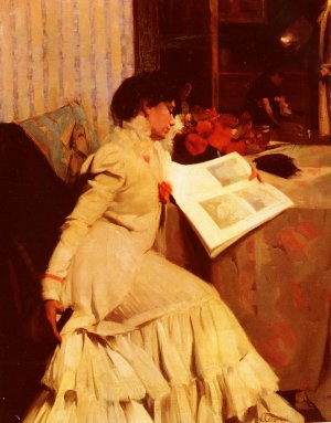 The Model's Repose by Virgilio Constantini Oil Painting