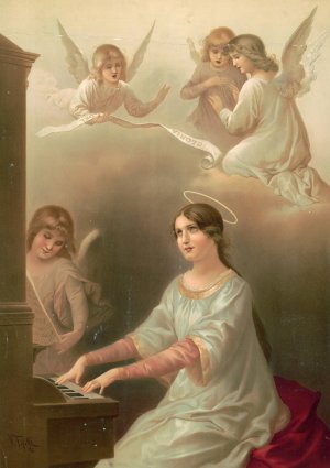 St. Cecilia by Virgilio Tojetti Oil Painting