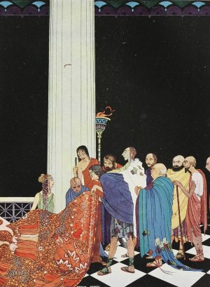 The voyagers examined the web of cloth by Virginia Frances Sterrett Oil Painting