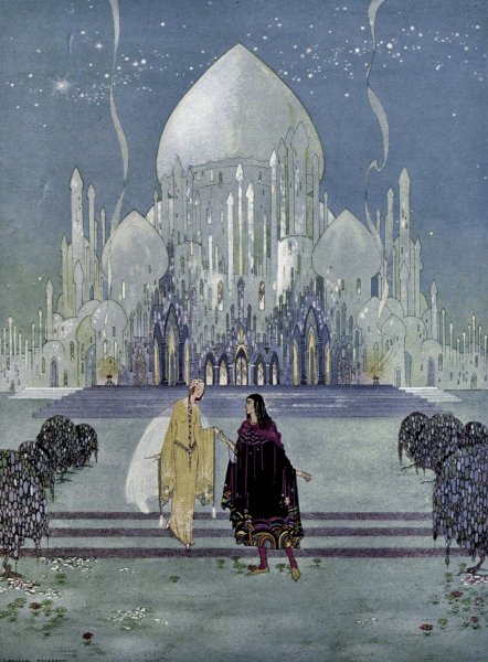 They walked side by side during the rest of the evening  by Virginia Frances Sterrett - Hand-Painted Oil Painting Reproduction