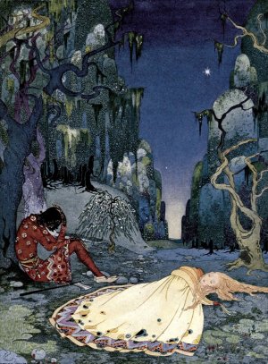 Violette consented willingly to pass the night in the forest by Virginia Frances Sterrett Oil Painting