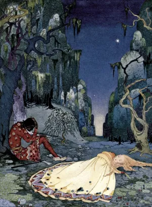 Violette consented willingly to pass the night in the forest by Virginia Frances Sterrett Oil Painting