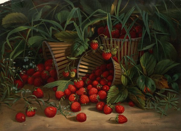 Strawberries  by Virginia Granberry - Hand-Painted Oil Painting Reproduction