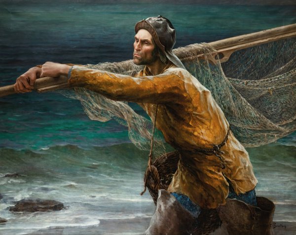 A Breton sailor by Virginie Demont-Breton - Hand-Painted Oil Painting Reproduction
