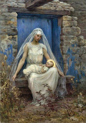 Alma Mater Oil painting by Virginie Demont-Breton