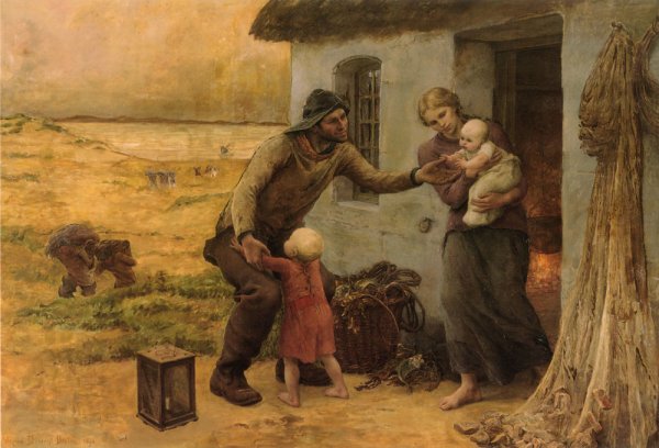 Le Foyer by Virginie Demont-Breton - Hand-Painted Oil Painting Reproduction