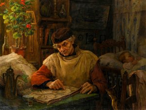The son is far by Virginie Demont-Breton Oil Painting