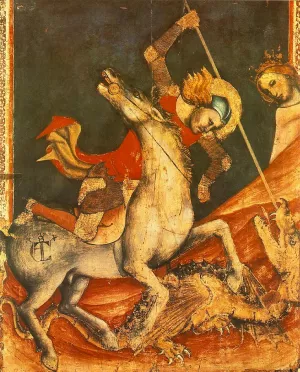 St George 's Battle with the Dragon by Vitale Da Bologna - Oil Painting Reproduction