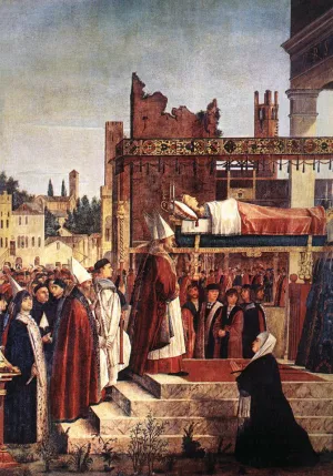 Martyrdom of the Pilgrims and the Funeral of St. Ursula Detail by Vittore Carpaccio Oil Painting