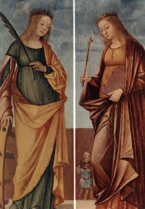 St Catherine of Alexandria and St Veneranda Oil painting by Vittore Carpaccio
