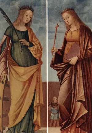 St Catherine of Alexandria and St Veneranda painting by Vittore Carpaccio