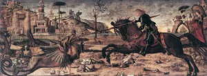 St. George and the Dragon Oil painting by Vittore Carpaccio