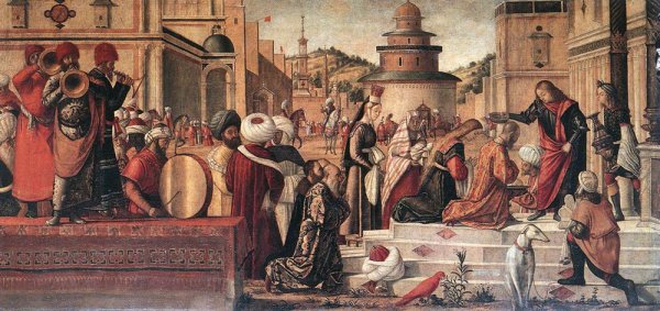 The Baptism of the Selenites by Vittore Carpaccio - Hand-Painted Oil Painting Reproduction