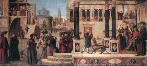 The Daughter of Emperor Gordian is Exorcised by St. Triphun by Vittore Carpaccio - Oil Painting Reproduction