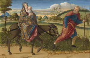 The Flight into Egypt Oil painting by Vittore Carpaccio